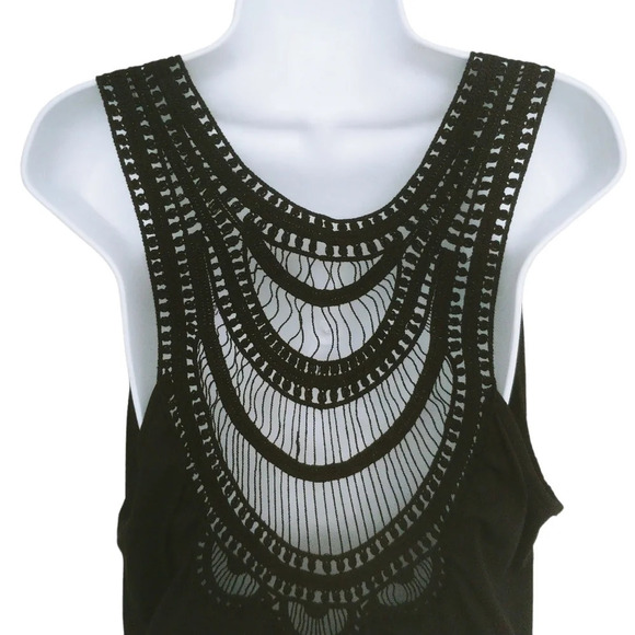 Threads Open Sleeveless Cardigan Black Lace Lightweight  XL NWT - Picture 6 of 8